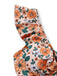 1930s Floral Ruffle Cutout Tie-Front One-Piece Swimsuit, vintage swimsuit, pin-up swimwear - perfect for women who love vintage and retro fashion
