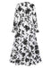 View 6: 1930s 1930s Flower Silhouette V-Neck Maxi 