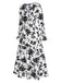 View 7: 1930s 1930s Flower Silhouette V-Neck Maxi 
