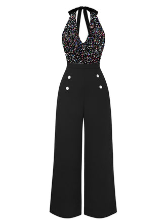 This 1930s Halter Neck Sequined Jumpsuit whispers 1930s secrets to those who notice