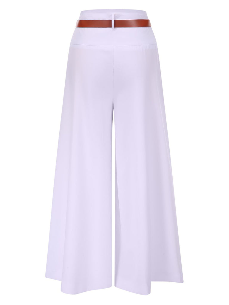 These 1930s High Waist Belted Wide-Leg Solid Pants carry 1930s ambition in every seam