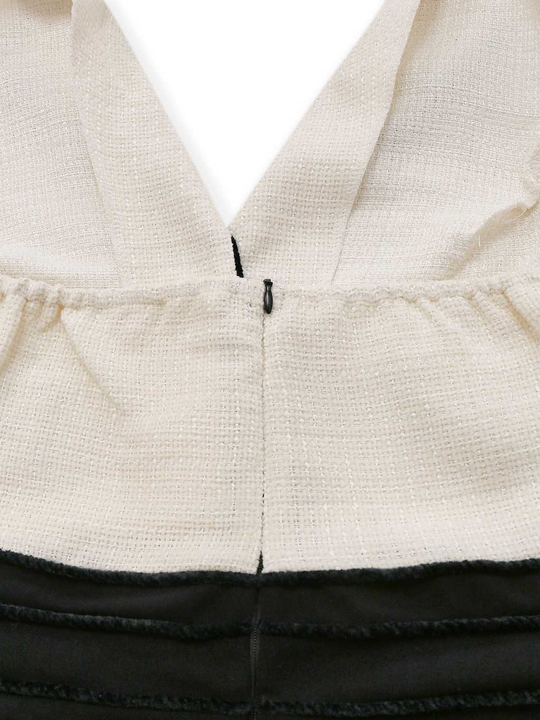 Black & White 1930s Contrast Notched Collar Jumpsuit - vintage jumpsuit, retro fashion, classic black