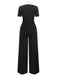 Black & White 1930s Notched Collar Buttoned Jumpsuit - vintage jumpsuit, retro fashion, classic black