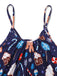 Blue 1930s Christmas Elements Printed Straps Jumpsuit - vintage jumpsuit, retro fashion