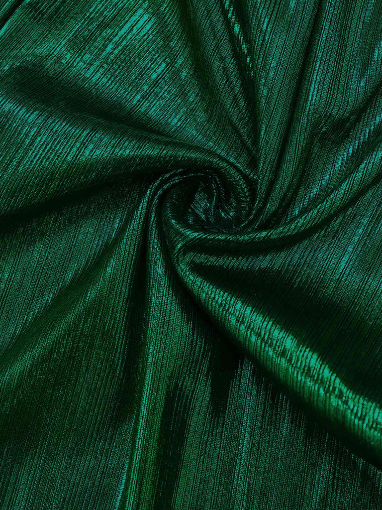 Dark Green 1930s Metallic V-Neck Lantern Sleeve Jumpsuit - vintage jumpsuit, retro fashion
