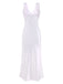View 7: 1930s 1930s Lace Hollow Satin Patchwork V-