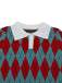 1930s Lapel Collar Color Block Diamond Grid Sweater - vintage fashion, retro style
