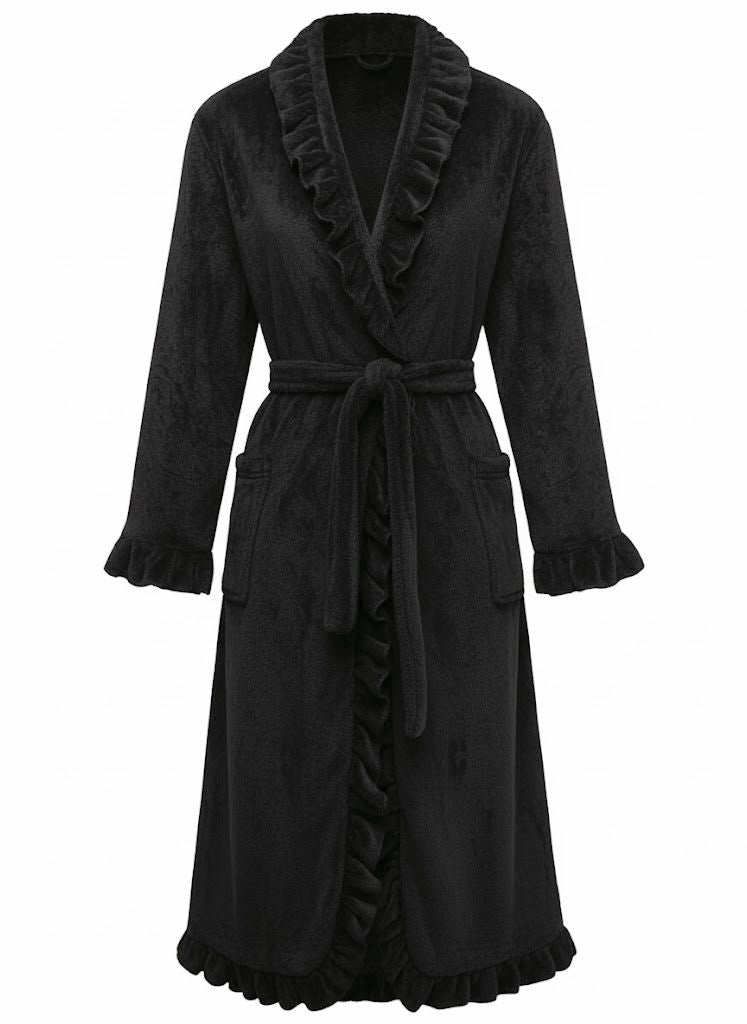 1930s Long Sleeve Flannelette Pajama Robe - vintage fashion, retro style