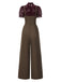 Red 1930s Mesh Patchwork Vertical Stripe Jumpsuit, vintage romper, retro jumpsuit - perfect for women who love vintage and retro fashion