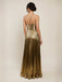 1930s Metallic Cross Halter Pleated Dress - vintage dress, retro fashion