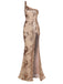 This 1930s One Shoulder Sequined Floral Slit Dress wraps her in 1930s elegance, one twirl at a time
