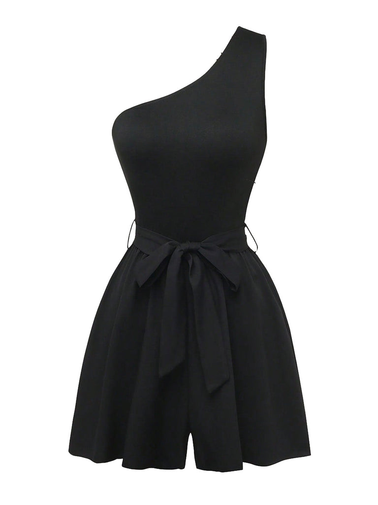 1930s Off Shoulder Sleeveless Belted Romper 6