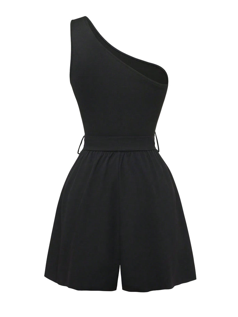1930s Off Shoulder Sleeveless Belted Romper 2