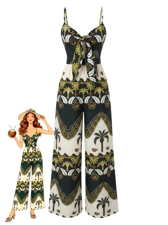 Brown 1930s Vintage Belted Wide Leg Jumpsuit, vintage romper, retro jumpsuit - perfect for women who love vintage and retro fashion