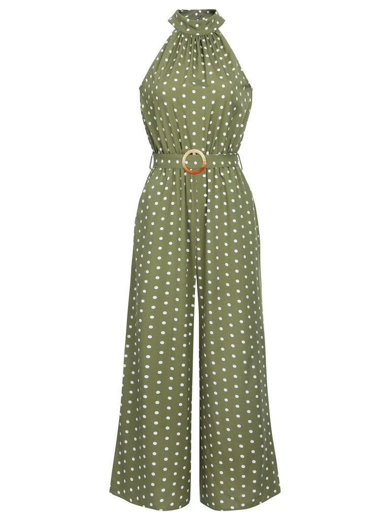 1930s Polka Dot Belt Jumpsuit: 1930s detail work for the woman who notices