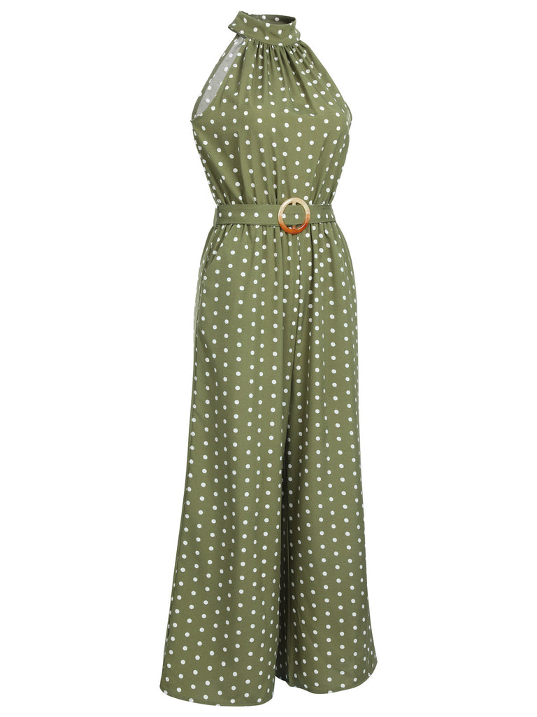 1930s Polka Dot Belt Jumpsuit, vintage romper, retro jumpsuit - perfect for women who love vintage and retro fashion