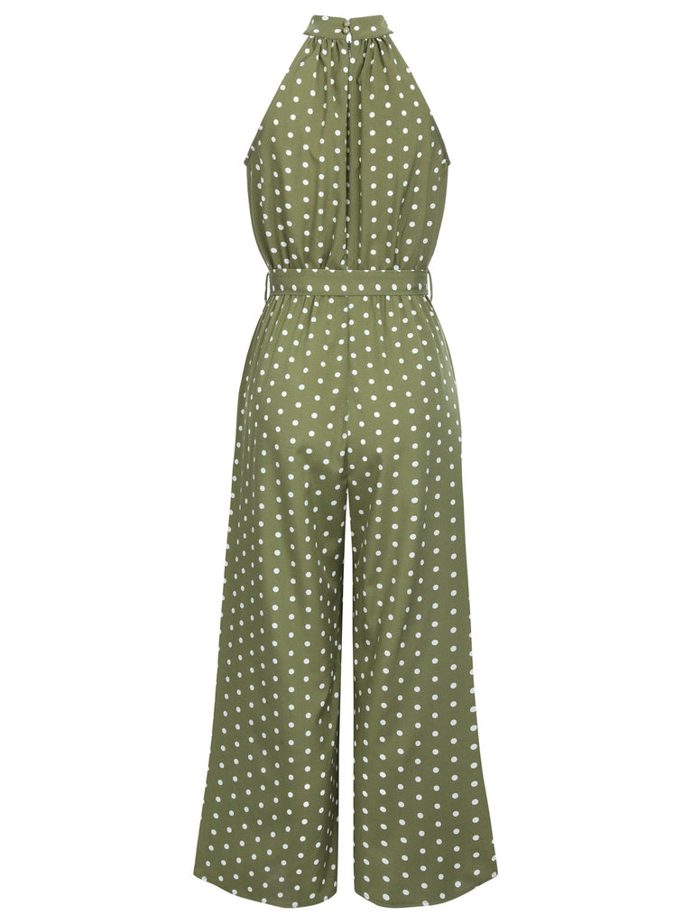 1930s Polka Dot Belt Jumpsuit, vintage romper, retro jumpsuit - perfect for women who love vintage and retro fashion