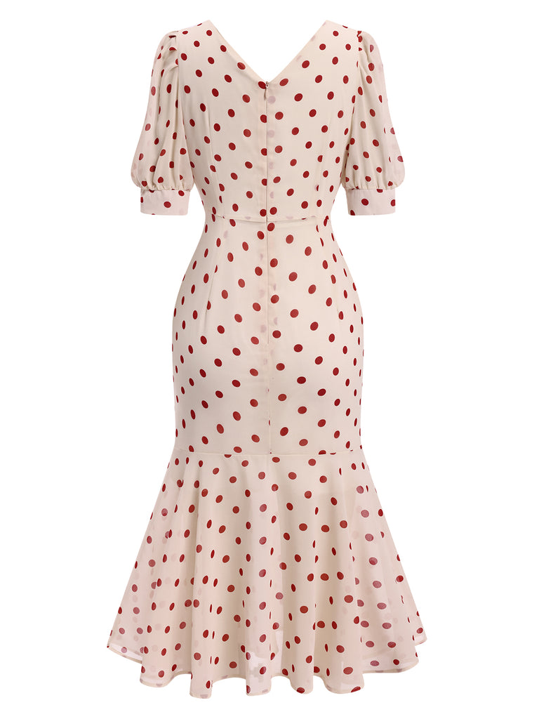 1930s Polka Dot Mermaid Dress | 1930s | vintage dress, retro fashion