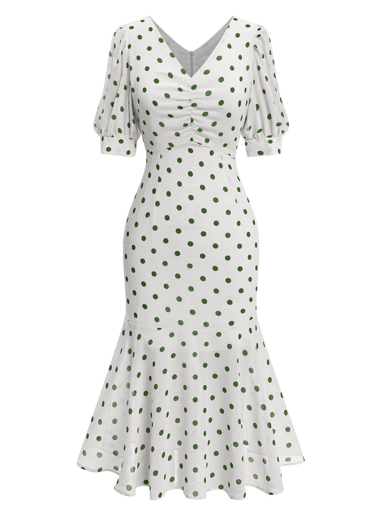 This 1930s Polka Dot Mermaid Dress wraps her in 1930s elegance, one twirl at a time