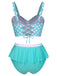 1930s Polka Dot Suspender Swimsuit Set - vintage swimsuit, pin-up style