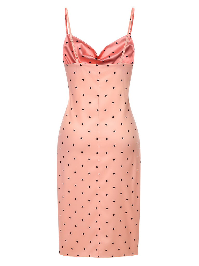 1930s Polka Dots Spaghetti Straps Satin Nightgown, vintage fashion, retro style - perfect for women who love vintage and retro fashion