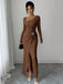 1930s Ribbed Long Sleeve Split Dress - vintage dress, retro fashion