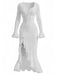 1930s Ruffled Button Side Slit Midi Dress - vintage dress, retro fashion
