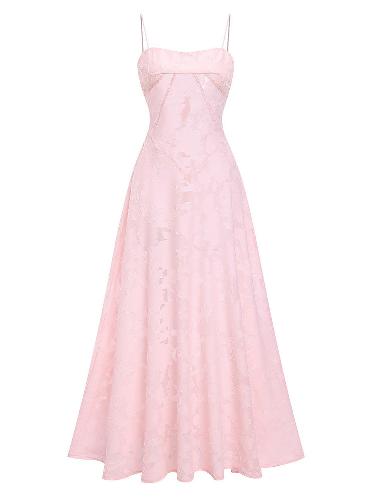 Back view: 1930s 1930s Sexy Sheer Floral Maxi Dres