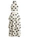 2PCS Beige 1930s Polka Dot Halter Sleeveless Top & Cake Skirt - vintage skirt, retro style