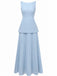 2PCS 1930s Sleeveless Boat Neck Knit Top & Pleated Maxi Skirt - vintage skirt, retro style