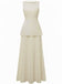 2PCS 1930s Sleeveless Boat Neck Knit Top & Pleated Maxi Skirt - vintage skirt, retro style