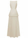 2PCS 1930s Sleeveless Boat Neck Knit Top & Pleated Maxi Skirt - vintage skirt, retro style