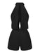 1930s Solid Cutout Stand Collar Halter Romper — 1930s vintage charm for her modern wardrobe