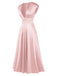 1930s Solid Deep V-Neck Satin Dress - vintage dress, retro fashion