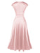 1930s Solid Deep V-Neck Satin Dress - vintage dress, retro fashion