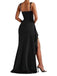 1930s Solid High-Split Square Neck Bodycon Dress - vintage dress, retro fashion