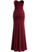 1930s Solid Lace-Up Strapless Maxi Dress - vintage dress, retro fashion