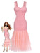 1930s Solid Mesh Patchwork Ruched Bodycon Dress - vintage dress, retro fashion