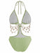 1930s Solid Metal Chain Cutout Swimsuit: beautiful vintage swimwear, retro swimsuit, pin-up style with timeless appeal
