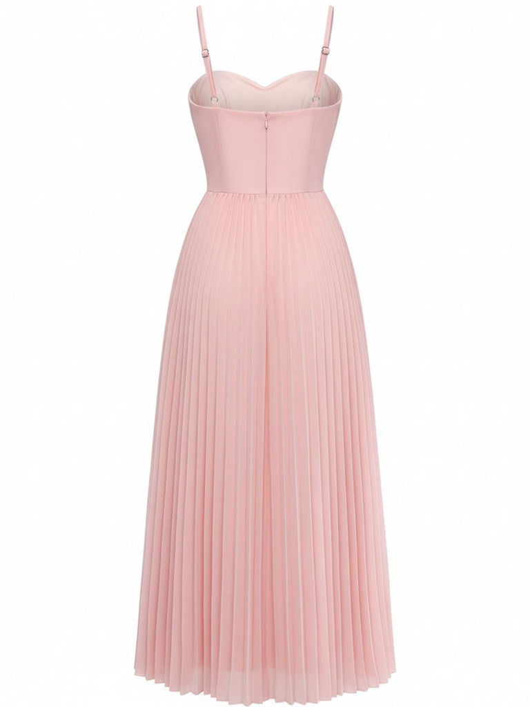 1930s Solid Pleated Strappy Evening Dress - vintage dress, retro fashion