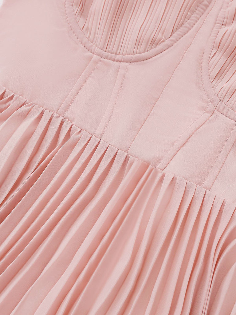 1930s Solid Pleated Strappy Evening Dress - vintage dress, retro fashion