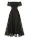1930s Solid Roll Collar Off Shoulder Slit Dress, vintage dress, retro fashion - perfect for women who love vintage and retro fashion