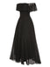 1930s Solid Roll Collar Off Shoulder Slit Dress, vintage dress, retro fashion - perfect for women who love vintage and retro fashion