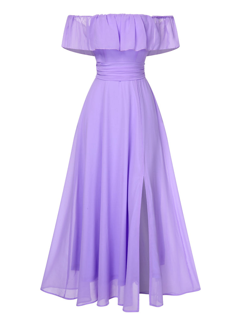 1930s Solid Roll Collar Off Shoulder Slit Dress, vintage dress, retro fashion - perfect for women who love vintage and retro fashion