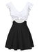 1930s Solid Ruffles Cut-Out Patchwork Swimdress, vintage dress, retro fashion - perfect for women who love vintage and retro fashion
