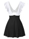 1930s Solid Ruffles Cut-Out Patchwork Swimdress, vintage dress, retro fashion - perfect for women who love vintage and retro fashion