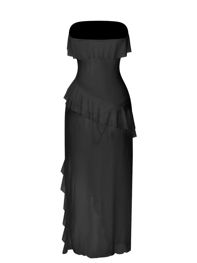 1930s Solid Ruffles Oblique Hem | 1930s | vintage dress, retro fashion