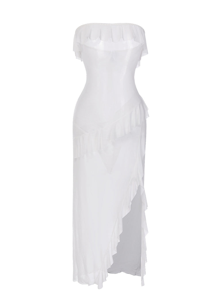 1930s Solid Ruffles Oblique Hem | 1930s | vintage dress, retro fashion