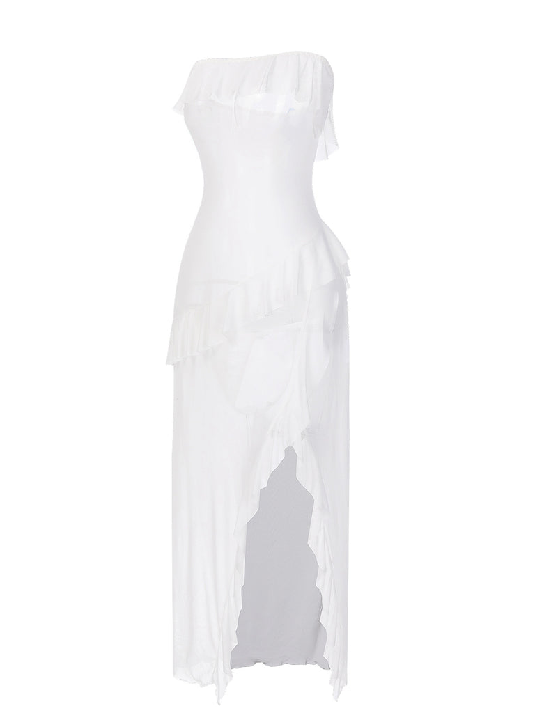 1930s Solid Ruffles Oblique Hem | 1930s | vintage dress, retro fashion