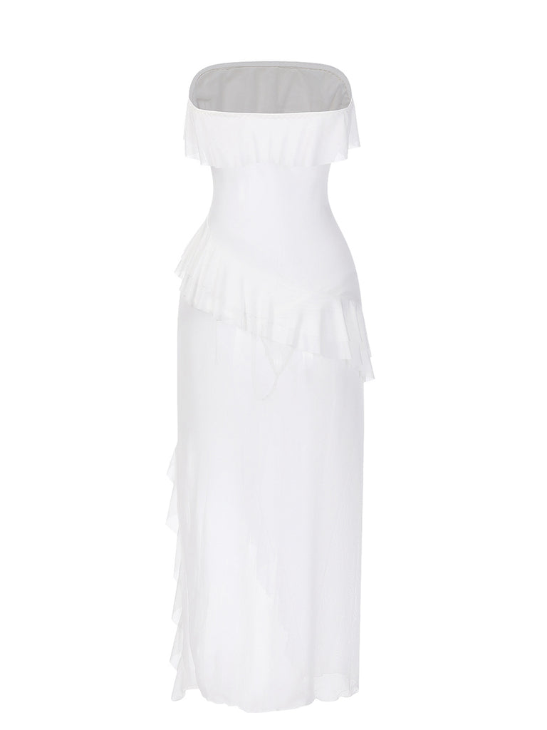 1930s Solid Ruffles Oblique Hem | 1930s | vintage dress, retro fashion